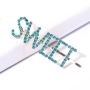 2020 new style custom girls colorful rhinestone letter SWEET hair pins with words