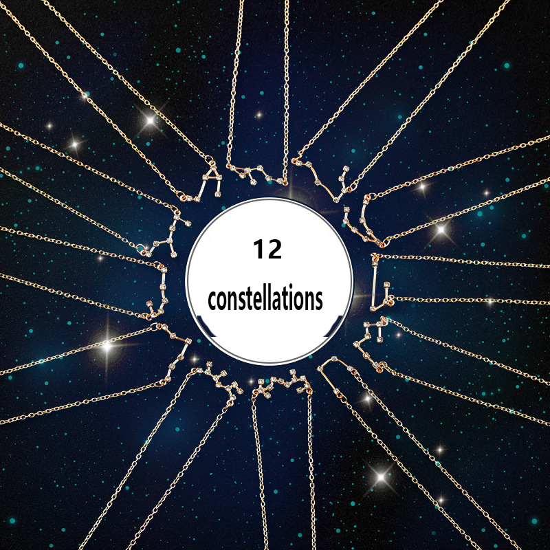 custom jewelry initial zircon 12 constellations necklace for women or men custom jewelry initial zircon 12 constellations necklace for women or men