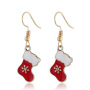 Wholesale fashion alloy paint snowflake christmas stocking women earrings