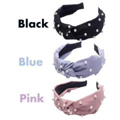 Wholesale Korea Fashion Womens Hair Accessories Custom Women Fabric Faux Pearl Headband For Girls