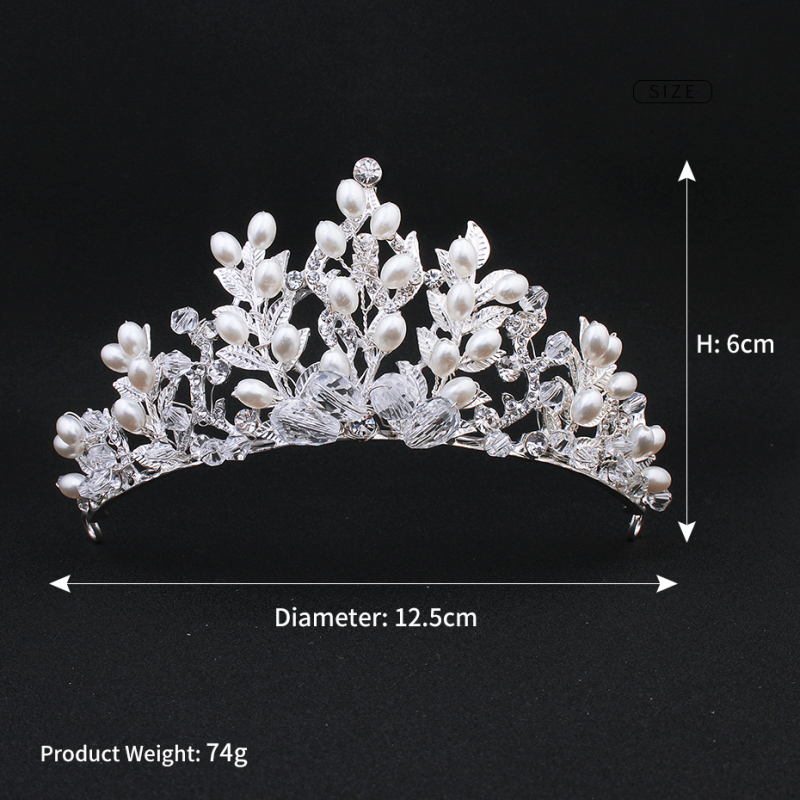 New dsgin silver pearl wedding crystal bridal tiaras and crowns for girls