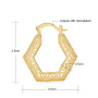 Wholesale  women thread plating 18k gold fashion copper hexagon hoop earring