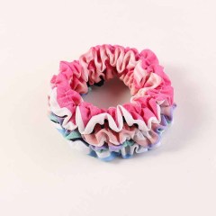 2020 new fashion girls printed leopard striped pleated hair scrunchies