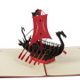 2019 custom handmade Blessing christmas ship 3d pop up boat cards