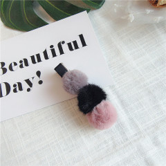 Fall and winter children kids chic soft ball duckbill hair clips for baby girls