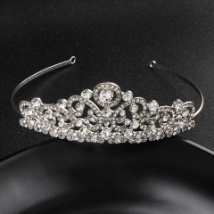 Handmade silver rhinestone  crystal wedding round  bridal tiaras  crown