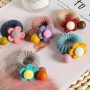 South korea autumn and winter cute flower hair rope new plush telephone wire hair ties with bead