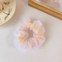 summer and spring custom soft floral print fabric elastic hair scrunchies hair tie for women