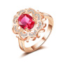 New Design Retro Red Ring Simple Pave Setting Cubic Zirconia Flower Ring New Design Retro Red Ring Simple Pave Setting Cubic Zirconia Flower Ring