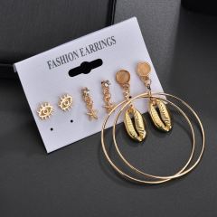 2019 New design rose gold jewelry set sea star sea shell hoop earring set for women