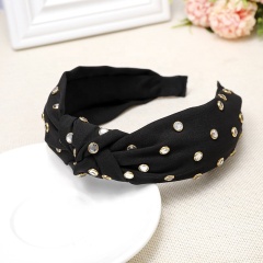 Wholesale amazon popular fabric headband rhinestone hair bands for adult