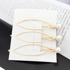 wholesale price decorative elegant new design Korea latest Japan gold metal pearl hair clips