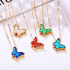 Europe and America wholesale fashion new multicolor jewelry pendant butterfly necklace