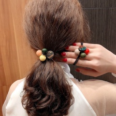 Korean girl cute candy color ins ball elastic hair tie decoration bracelet hair tie for girls Korean girl cute candy color ins ball elastic hair tie decoration bracelet hair tie for girls