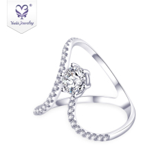 Classical Cubic Zirconia 14k 18K Gold sliver Plated Platinum wedding moissanite Ring