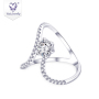 Classical Cubic Zirconia 14k 18K Gold sliver Plated Platinum wedding moissanite Ring