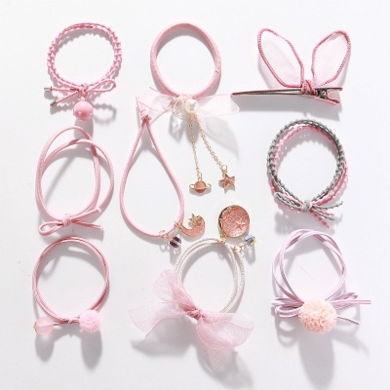 bule kid Glitter Elastic star ponytail holder Scrunchies women Hair ties set