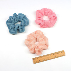 bulk wholesale women girls solid color retro elastic scrunchies for hair