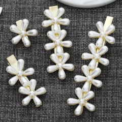 Trendy Wedding Elegant Hair Accessories Pearls Flower Hair Clips For Girl