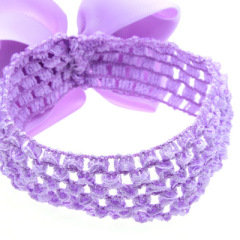 Amazon bulk sale13 style pure color grid bow knot hair band for baby kids hair accessories