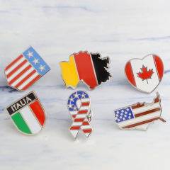 Wholesale custom brooch jeans shirt handbag backpack badge cartoon metal alloy American national flag channel brooch pins Wholesale custom brooch jeans shirt handbag backpack badge cartoon metal alloy American national flag channel brooch pins