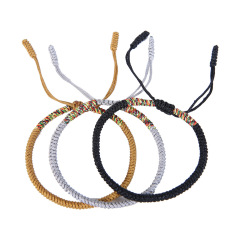 Fashion Red Color Tibetan Buddhist Handmade Lucky Rope Macrame Bracelet