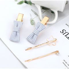 Children's hair accessories star pattern rhinestone bow hair clip hairpin suit