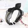 Yiwu hair accessories hot black lace bow gray pearl beads headbands Yiwu hair accessories hot black lace bow gray pearl beads headbands