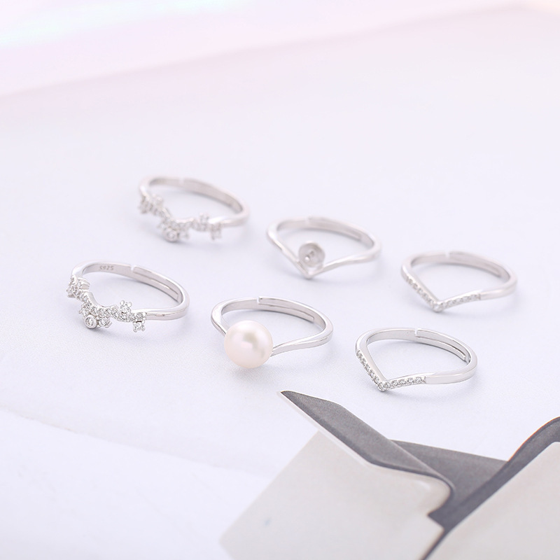 Fashion adjustable jewelry 925 silver accessories dancing party freshwater pearl ring Fashion adjustable jewelry 925 silver accessories dancing party freshwater pearl ring