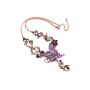 Wholesale women gift jewelry vintage artificial roses purple pearl flower necklace Wholesale women gift jewelry vintage artificial roses purple pearl flower necklace