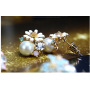 Korea Fashion women jewelry flower earring accessories pearl stud earrings