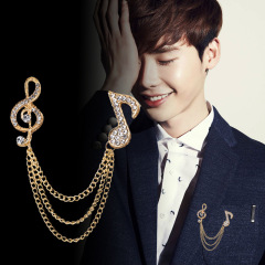 2020 INS amazon korean alloy rhinestone corsage double mens brooch chain for man suite with chain 2020 INS amazon korean alloy rhinestone corsage double mens brooch chain for man suite with chain