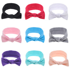 2020 Alice baby pure color safety elastic bow knot hairband girls hair accessories