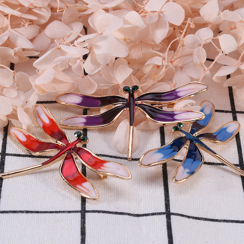 New butterfly Brooches for Women Plated Metal Enamel Pins Small Insect Jewelry Bumble dragonfly brooch crystals