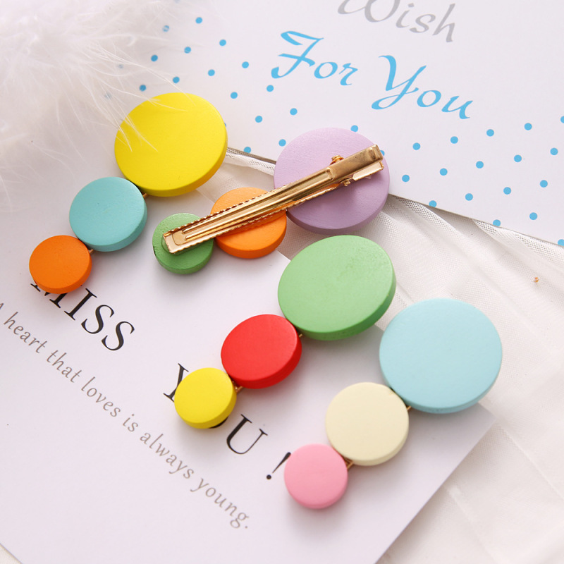 Korean alloy hair pin bulk round barrettes kids hair clips accessories