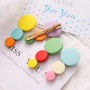 Korean alloy hair pin bulk round barrettes kids hair clips accessories