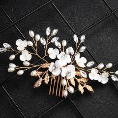 Bride Rhinestone Jewelry Pearl Hair Accessories Wedding Bridal Hair Combs
