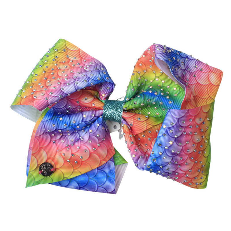 Handmade Kids Fashion Accessory Large Jojo Siwa Ribbon Rhinestone Bows Hair Clip