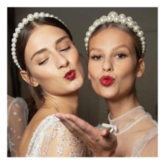 New Victoria vintage pearl crystal rhinestone metal wedding women hair hoop