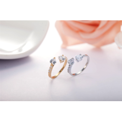 Wholesale New Style Wedding Woman Jewelry Diamond Zircon Stainless Steel Ring