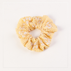 2020 fashion human custom design printed pleated girls hair scrunchies