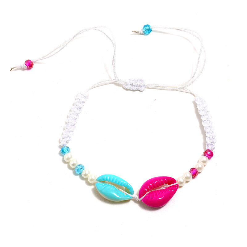 Bulk cheap unique hand modern woven pearl crystal cowrie sea shell bracelet for women