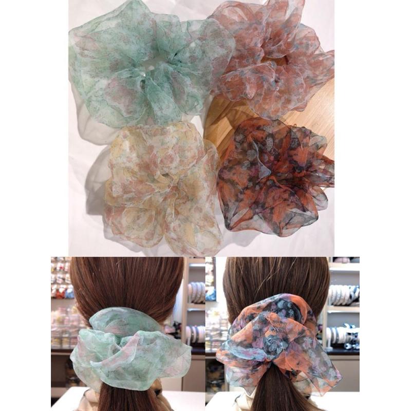 wholesale summer transparent girls oversize organza hair ties scrunchies wholesale summer transparent girls oversize organza hair ties scrunchies