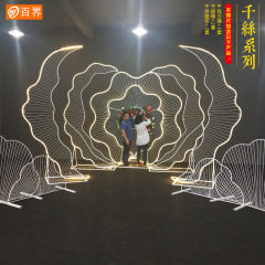 LED light iron metal wedding petals event decoration stage background centerpieces set