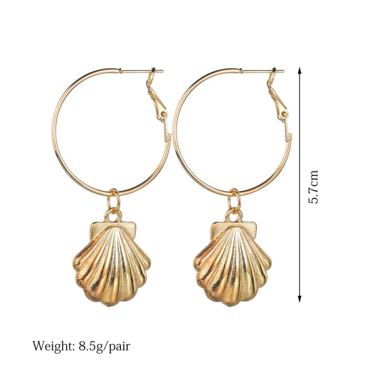 2019 Drop earrings jewelry for women gold hoop big sea shell earrings