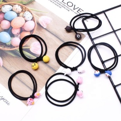 Cartoon cute fruit smiley girl ladies hair accessories candy color hair circle soft wholesale elastic hair ties