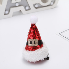 custom hot sale 2020 amazon ins fall winter sequins girls christmas hat hair clips