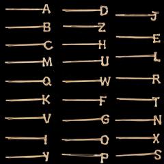 Custom fashion women girls metal plating 26 english letters hair pin with words Custom fashion women girls metal plating 26 english letters hair pin with words