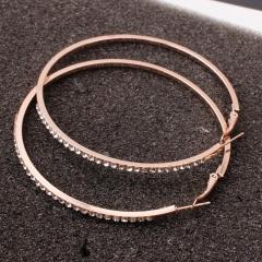 2020 New arrival fashion women jewelry alloy circle crystal hoop earrings for girls