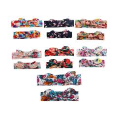 Wholesale custom kids elastic soft printed bowknot mommy and me headbands
